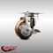 Service Caster 3 Inch 316SS Maroon Polyurethane Wheel Swivel Top Plate Caster with Brake SCC SCC-SS31620S314-PPUB-MRN-TLB - alternate 4